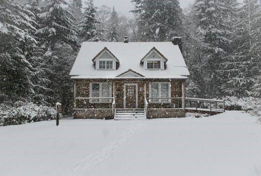 House covered in snow