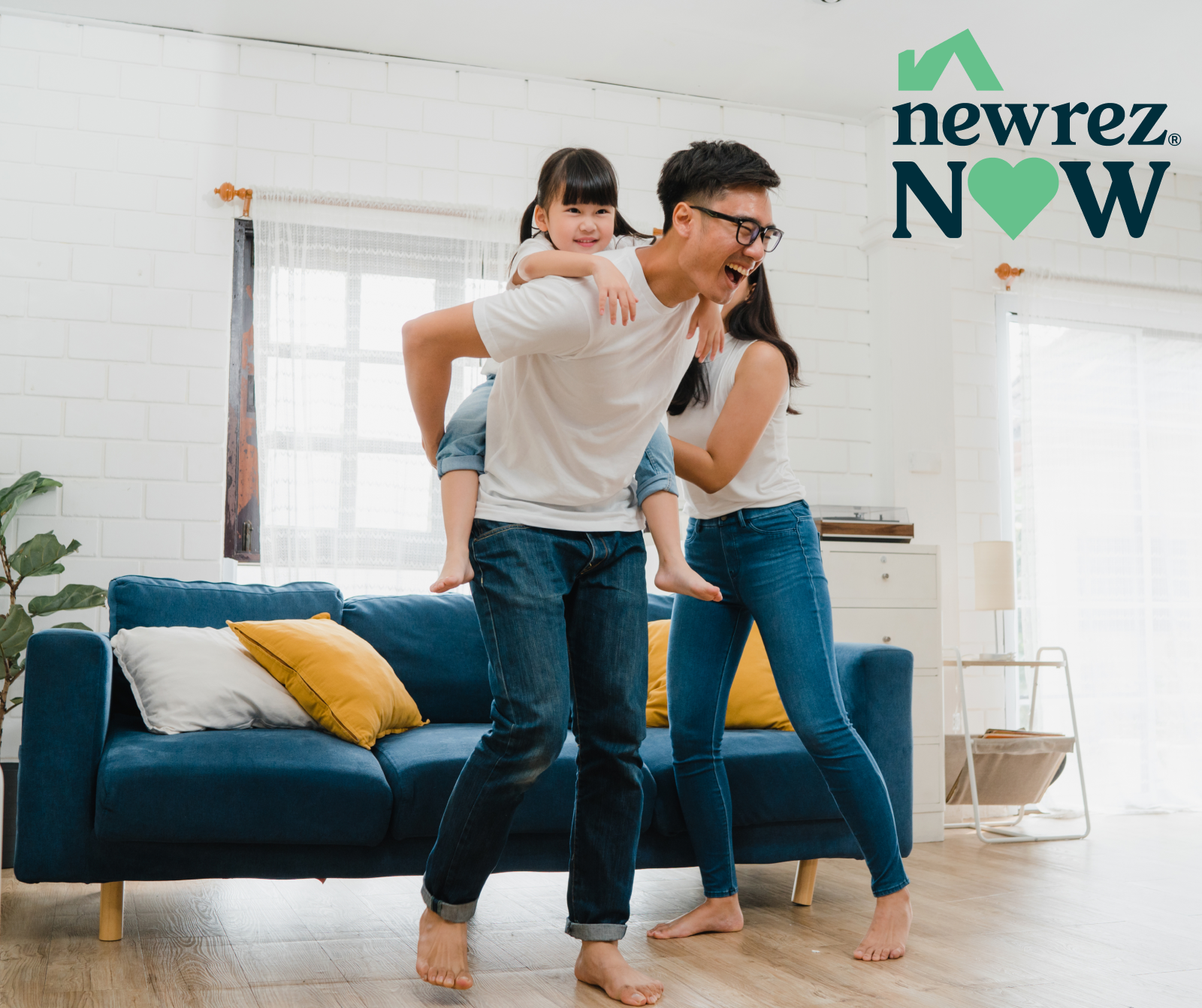 family playing and smiling
