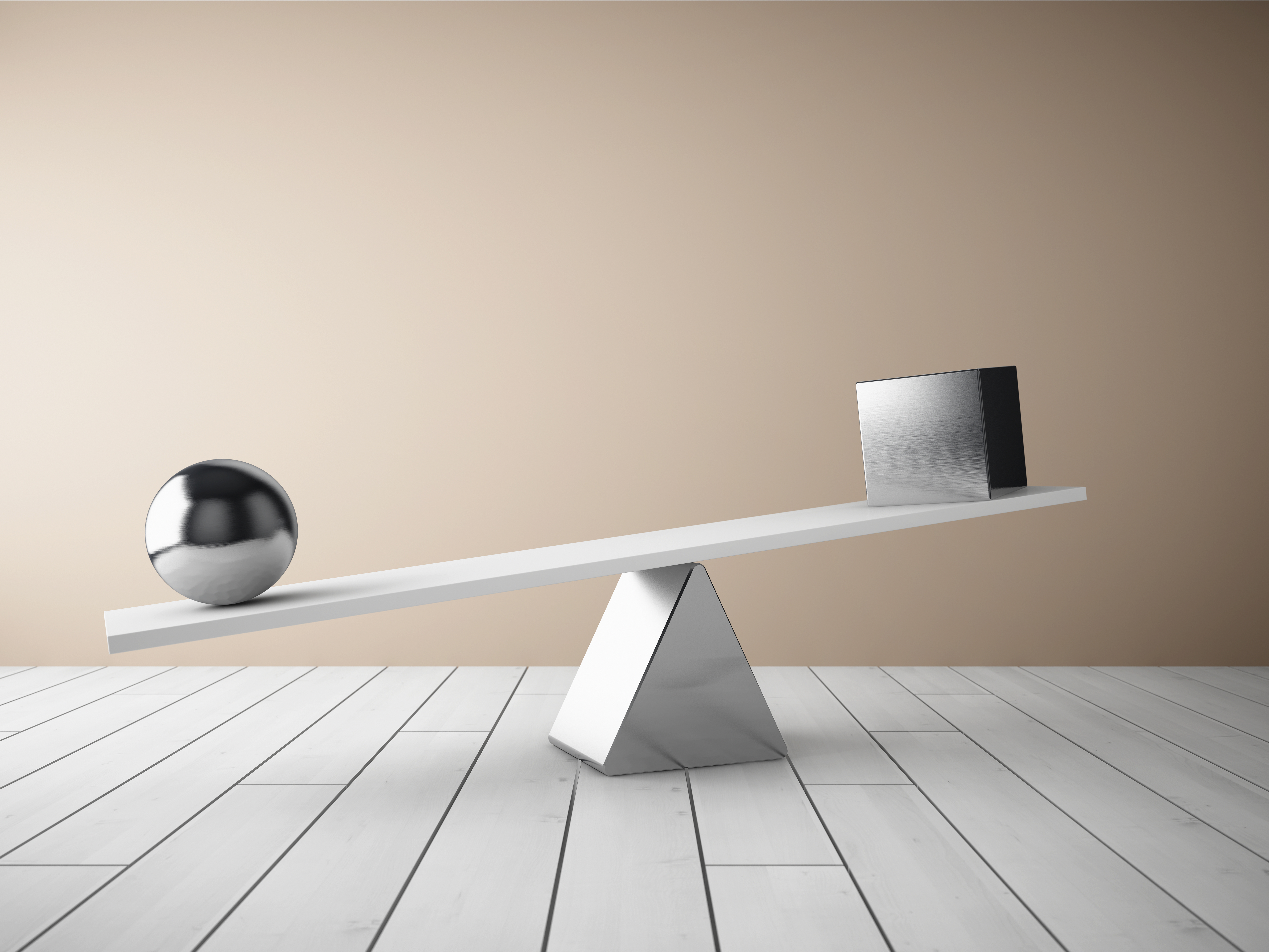 Ball on a fulcrum scale